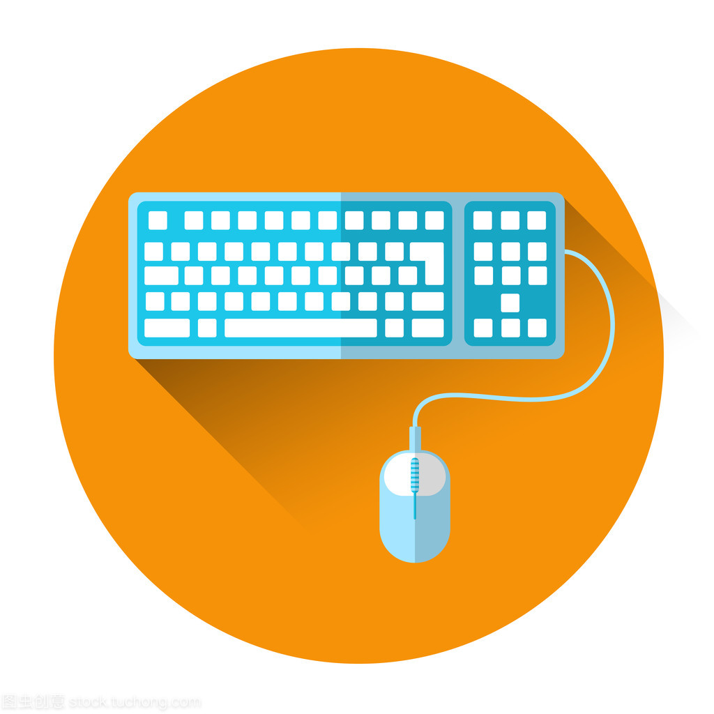 计算机彩色键盘与鼠标图标 软件与辅助设备研发的新视角